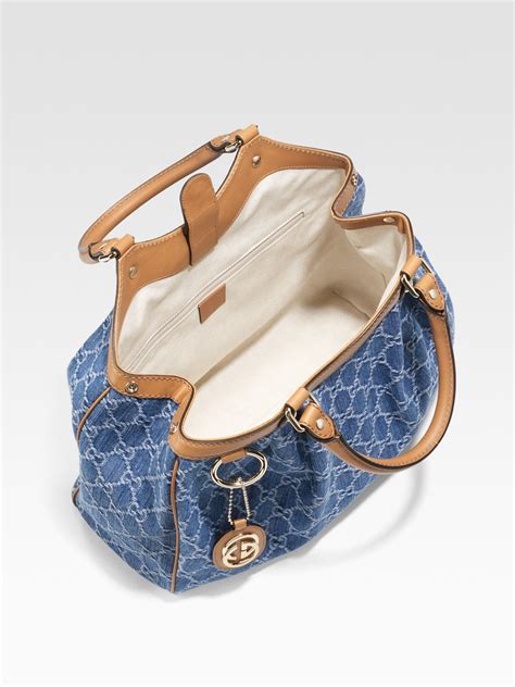 gucci nylon tote blue|Gucci tote bag price.